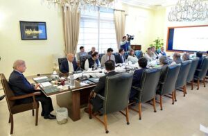 Prime Minister Muhammad Shehbaz Sharif chairs a review meeting regarding Jinnah Medical Complex.