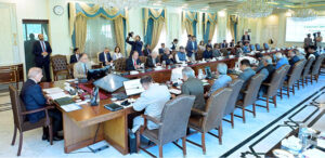 Prime Minister Muhammad Shehbaz Sharif chairs a meeting of the Federal Cabinet.
