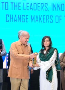 Prime Minister Muhammad Shehbaz Sharif distributes awards among young entrepreneurs and high achievers in various fields at an event organized to celebrate the International Youth Day.