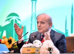 Prime Minister Muhammad Shehbaz Sharif addressing the National Youth Convention.