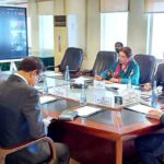 Federal Minister for Finance and Revenue, Senator Muhammad Aurangzeb, in a virtual meeting with Dr. Adnan Chilwan, Group CEO of Dubai Islamic Bank, to discuss Pakistan’s economic trajectory and explore potential avenues for increased investment in the country
