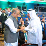 Ambassador of Kuwait to Pakistan, Abdul Rehman Jay. Al-Mutiari with Federal Minister for Privatization, Board of Investment and Communications Abdul Aleem Khan in Independence Day function