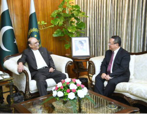 Country Director of Asian Development Bank, Mr Yong Ye, calls on President Asif Ali Zardari, at Aiwan-e-Sadr