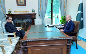 Special Assistant to the Prime Minister on Power Muhammad Ali calls on Prime Minister Muhammad Shehbaz Sharif.