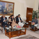 Delegation of PML-N’s parliamentarians meeting with Deputy Prime Minister Muhammad Ishaq Dar at Governor House