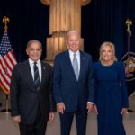 Prime Minister Muhammad Shehbaz Sharif with President of the United States of America Joseph R. Biden Jr. and First Lady Dr. Jill Tracy Jacobs Biden at a reception hosted by the US President in the honor of the heads of state and government