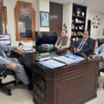 Federal Minister for Commerce Jam Kamal Khan and Senior Vice Chairman Tariq Mehmood of the Oil Marketing Association deliberate on boosting Balochistan's economy through the development of licensed fuel stations