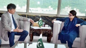 Ambassador of Uzbekistan to Pakistan Mr. Oybek Arif Usmanov called on Minister of State for IT and Telecommunication Ms. Shaza Fatima Khawaja in the Federal Capital.