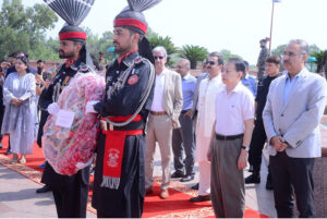 The President of Asian Development Bank Masatsugu Asakawa is laying floral wreath at Yadgar Shuhada at Pakistan Monuments