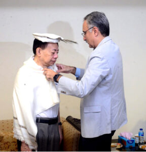 Secretary Economic Affairs Kazim Niaz presenting Gandhara Art Album to the President of Asian Development Bank Masatsugu Asakwa in Pakistan Monuments