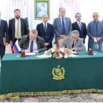 Prime Minister Muhammad Shehbaz Sharif and Deputy Prime Minister of Russian Federation witness signing of a Memorandum of Understanding between Pakistan and Russia to increase cooperation in different fields