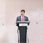 H.E. Hussain Muhammad, Consul General of Pakistan, speaks at the Pakistan Education Academy (PEA)'s Academic Excellence Award Ceremony held at the school's auditorium in Oud Metha