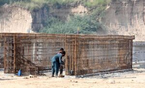 Heavy machinery being used during construction work of Rawalpindi Ring Road project, Rawalpindi Ring Road is 38.3 kilometer between the cities of Rawalpindi and Islamabad. Ring Road starts from Channi Alam Sher Bridge near Rawat and end near Thalian Interchange close to the Lahore-Islamabad Motorway.