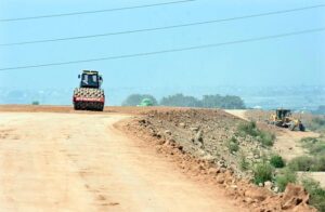 Heavy machinery being used during construction work of Rawalpindi Ring Road project, Rawalpindi Ring Road is 38.3 kilometer between the cities of Rawalpindi and Islamabad. Ring Road starts from Channi Alam Sher Bridge near Rawat and end near Thalian Interchange close to the Lahore-Islamabad Motorway.