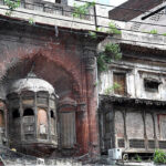 An attractive view of the balcony of a historic Mughal era building in Anarkali Bazaar