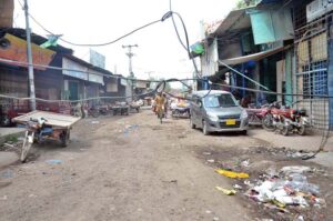 A view of electric wire hanging in Grain Market may cause any mishap to the attention of the concerned authorities