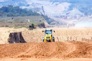 Heavy machinery being used during construction work of Rawalpindi Ring Road project, Rawalpindi Ring Road is 38.3 kilometer between the cities of Rawalpindi and Islamabad. Ring Road starts from Channi Alam Sher Bridge near Rawat and end near Thalian Interchange close to the Lahore-Islamabad Motorway.