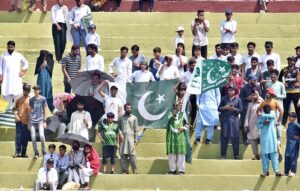 Spectators watching 3rd day of the 2nd Test match between Pakistan and Bangladesh at the Rawalpindi Cricket Stadium