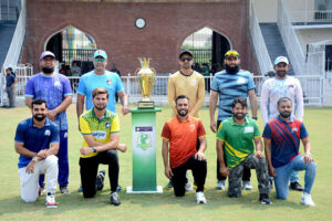 Captains of five cricket teams unveil Champions’ Cup trophy at Iqbal Stadium for one-day Champions’ Cup to be played from September 12 to 29,