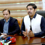 Provincial Secretary Industry Ehsan Bhatta is Talking to the media in connection with World Tourism Day at Poonch House Chaubarji Chowk