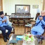 Prime Minister Muhammad Shehbaz Sharif offering condolences to IG Islamabad Syed Ali Nasir Rizvi on the demise of his mother