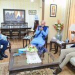 Prime Minister Muhammad Shehbaz Sharif offering condolences to IG Islamabad Syed Ali Nasir Rizvi on the demise of his mother