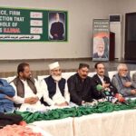 Chairman Kashmir Parliamentary Committee Rana Qasim Non addressing a seminar on the occasion of the 3rd anniversary of the Kashmiri leader Syed Ali Gilani
