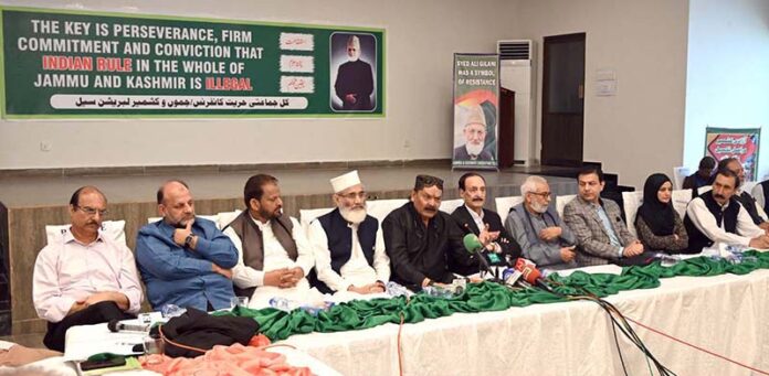 Chairman Kashmir Parliamentary Committee Rana Qasim Non addressing a seminar on the occasion of the 3rd anniversary of the Kashmiri leader Syed Ali Gilani