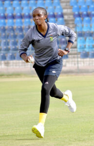 Players of South Africa Women cricket team participating in a net practice session for the upcoming three T20 series against Pakistan Women cricket team at Multan Cricket Stadium