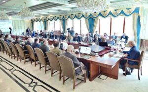 Prime Minister Muhammad Shehbaz Sharif chairs a meeting of the Federal Cabinet.