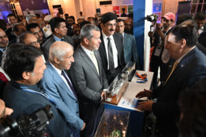 Sindh Chief Minister Syed Murad Ali Shah, Federal Minister for Maritime Affairs Qaiser Ahmed Sheikh, Secretary General International Maritime Organization Arsenio Antonio and other officials inaugurate the International Maritime Sustainability Exhibition & Conference Pakistan-IMSEC 2024 with a ribbon-cutting ceremony at a local hotel.