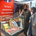 People visits corner, associated with the Syed Ali Gilani, where the belongings of the veteran Hurriyat leaders placed at Pakistan Monument Museum