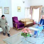 Prime Minister Muhammad Shehbaz Sharif offering condolences to Chaudhary Nisar Ali Khan on the demise of his sister