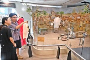 People visits corner, associated with the Syed Ali Gilani, where the belongings of the veteran Hurriyat leaders placed at Pakistan Monument Museum