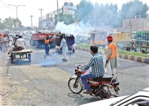 Road carpeting is underway on an under-construction road as part of the provincial capital’s development project.