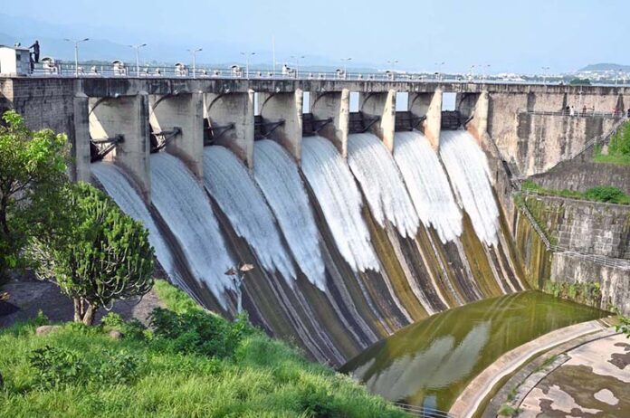 Rawal Dam authorities open spillway of the reservoir after dam water level rose to alarming level due to heavy rain