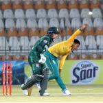 South Africa Women team bowler in action during second T20 International Cricket match playing against Pakistan women team at Multan Cricket Stadium