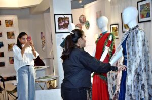 Textile Design show of Lahore College for Women University 2024 by the students at Al Hamra Art Gallery.