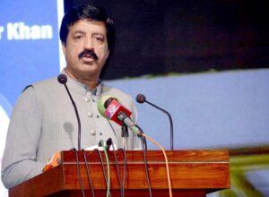 Governor Punjab Sardar Saleem Haidar Khan addresses during annual prize distribution ceremony of Aziz Fatima Medical & Dental College at a local hotel.