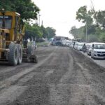 Heavy machinery is being used as construction work on Club Road is underway during development work in the Federal Capital