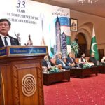 Oybek Usmanov, Ambassador of Uzbekistan to Pakistan addressing during ceremony on the occasion of 33rd Anniversary of the Independence Day of Republic of Uzbekistan