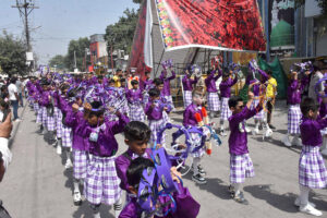 Religious clerics along with large number of people participate in the annual Milad-ul-Nabi procession organized by the Central Milad Committee