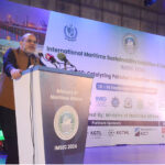Additional Secretary of Ministry of Maritime Affairs Umer Zafar addressing the International Maritime Sustainability Exhibition and Conference Pakistan 2024 at a local hotel