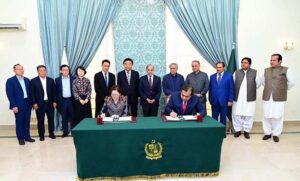 Prime Minister Muhammad Shehbaz Sharif witnesses singing of an MoU between Board of Investment and RUYI Shangdong