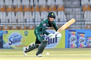 Bowler of South Africa Women team celebrates the wicket of Pakistan Women team during second T20 International Cricket match playing at Multan Cricket Stadium