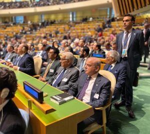 Prime Minister Muhammad Shehbaz Sharif attending the inaugural session of United Nations General Assembly
