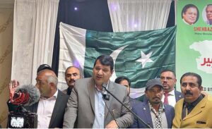 Federal Minister for Kashmir Affairs & Gilgit Baltistan and SAFRON, Engr. Amir Muqam addressing the Kashmiri diaspora in Toronto, Canada