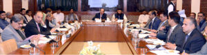 Senator Kamil Ali Agha, Chairman Senate Standing Committee on Science and Technology presiding over a meeting of the committee at Parliament House.