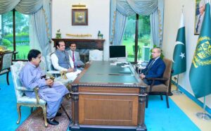 Members of National Assembly Muhammad Siddiqui Khan Baloch and Abdul Rahman Khan Kanju call on Prime Minister Muhammad Shehbaz Sharif.