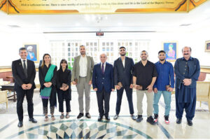 A delegation of the Mixed Martial Arts Federation calls on Prime Minister Muhammad Shehbaz Sharif.